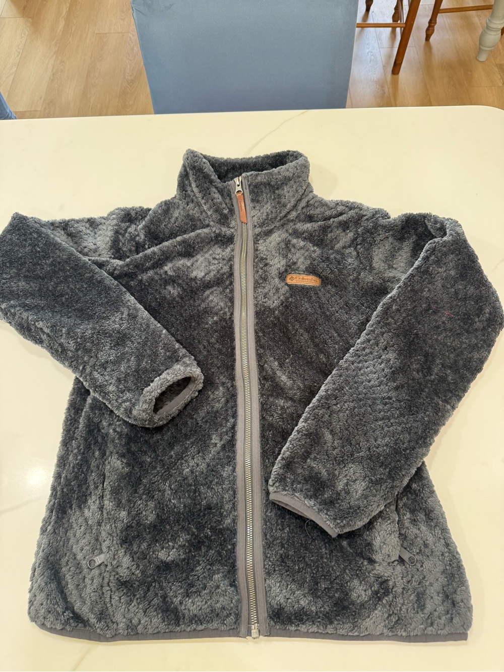 Columbia Gray Plush Full-Zip Fleece Jacket